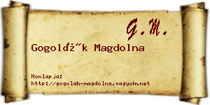 Gogolák Magdolna névjegykártya